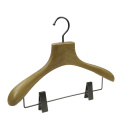 Custom luxury trousers wooden pant hanger with clips